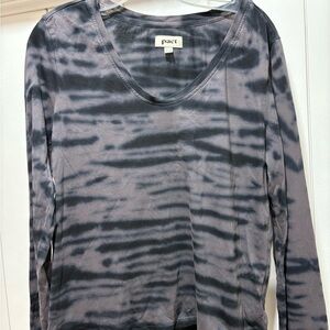 Pact Far Out Tie Dye Granite Stripe T shirt Size Medium Organic Cotton